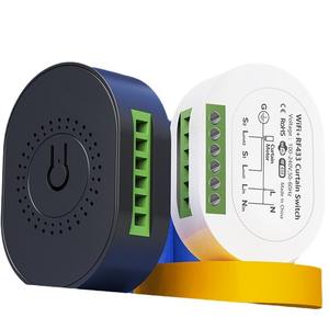 Interrupteur intelligent WiFi pour rideaux Graffiti, RF433 2.4GHz, commande vocale pour stores vénitiens, compatible Tuya, Google Home, Alexa - Product Image 1