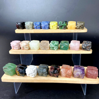 Ornements en pierre brute de cristal sculptée en forme de cube, animaux en cristal transfrontaliers, divers styles, pour la maison et le bureau, vendus individuellement