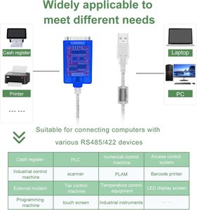 Câble adaptateur convertisseur de port série USB vers RS422 RS485 avec puce FTDI, compatible <span class=keywords><strong>Windows</strong></span> <span class=keywords><strong>10</strong></span>, 8, 7, XP et Mac, avec protection <span class=keywords><strong>ESD</strong></span> - Product Image 3