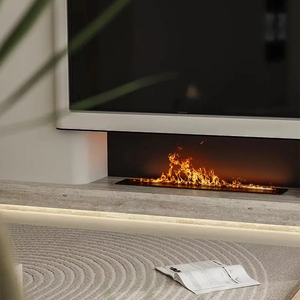 <span class=keywords><strong>Chimenea</strong></span> de Diseño Moderno con Efecto de Llama Flotante, Perfil Delgado, Fácil Instalación para Espacios Pequeños, Decoración para Apartamentos y Condominios - Product Image 1