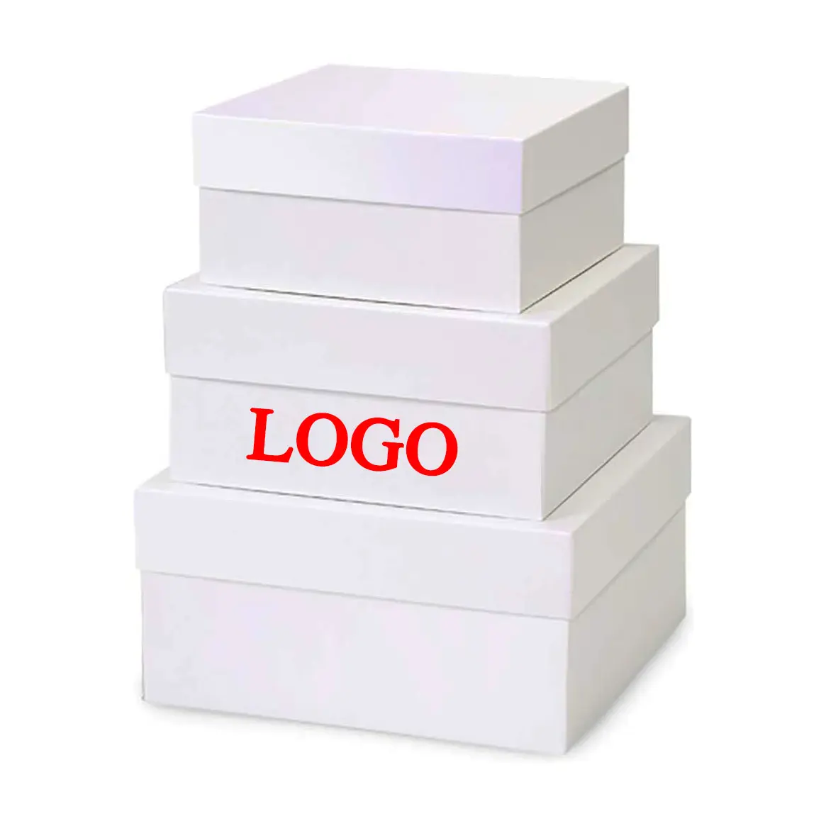 Caja de papel de embalaje segura para ropa de regalo comercial festivales almacenamiento plegable cuadrado tamaño personalizado blanco para caja de zapatos