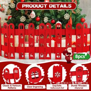 Wooden <b>Christmas</b> <b>Tree</b> Fence <b>Base</b> Rectangle Reusable <b>Christmas</b> Decoration <b>Tree</b> Skirt Protective Fence - Product Image 2