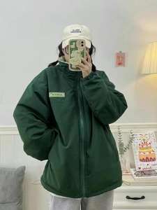 Chaqueta larga de lana de oveja para mujer con cremallera Otoño Invierno Moda Cool grueso Duffy Popular béisbol al aire libre - Product Image 5