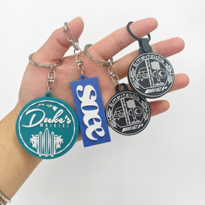 Llavero de PVC Personalizado al por Mayor, Diseño de Tabla de Surf y Palmera, Llavero de Goma Suave para Recuerdo Turístico de Hawái - Product Image 1