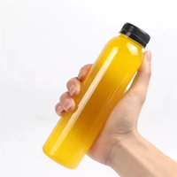 Bouteille Ronde en PET Vide 250ml 500ml 16 32OZ, Sans BPA, en Plastique Transparent avec Bouchon à Vis, Jetable pour Boissons, Yaourt, Eau et Jus, pour les Professionnels