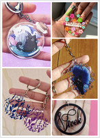 Porte-clés personnalisé de haute qualité avec logo gravé Anime Vente en gros Clé en acrylique imprimée UV en métal avec spray au poivre en matière plastique