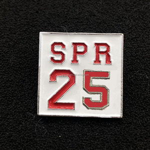Broche de Esmalte Vermelho e Branco com Designs Personalizados DST da Irmandade Grega 2025, Broche Quadrado de 1 Polegada, Broche Spring 25, Joia de Casamento em Liga - Product Image 3
