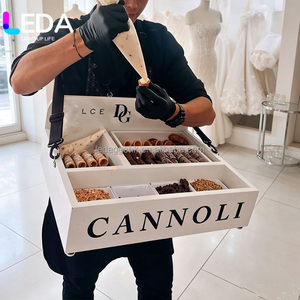 Caja de Comida para Bodas de Lujo LEDA, Carrito Móvil para Cannoli Blanco con Correas Ajustables para Suministros de Fiesta y Decoración - Product Image 2