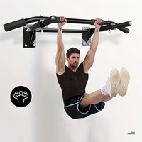 Barre de traction réglable pour porte, capacité 440 lb, sans perçage, avec verrouillage automatique, pour entraînement de force du haut du corps, salle de sport à domicile
