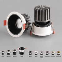 Spot LED encastré directionnel anti-éblouissement, orientable, COB, en fonte, dimmable, pour éclairage mural, magasins de détail, bijouteries et présentoirs d'art