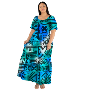 Vestido Elegante de Fibra de Leche para Mujer, Talla Grande, Color <span class=keywords><strong>Azul</strong></span> Rey, Largo hasta la Rodilla, Estilo Hawaiano, para Oficina, 2026 - Product Image 4