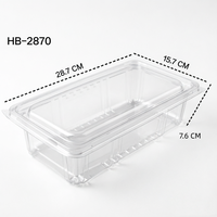 Conteneur de stockage rectangulaire jetable en plastique transparent pour donuts, biscuits et produits de charcuterie, fourni par l'usine