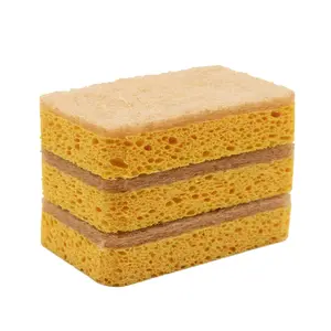 QXY8103 Natural cellulose eco friendly kitchen dish cleaning biodegradable wood pulp coconut sisal sponge