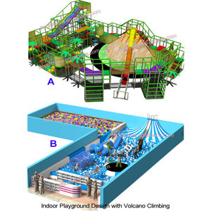 Aire de jeux pour enfants personnalisable de rêve intérieur attrayant volcan souple escalade toboggan mur équipement de terrain de jeu - Product Image 2