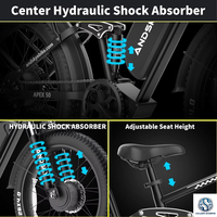 Vélo à suspension hydraulique à pneus larges pour adultes 52V pour les trajets quotidiens et la conduite hors route
