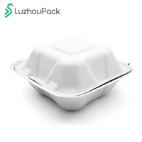 LuzhouPack Récipient jetable à emporter 6 "(450ml) Boîte à hamburger Emballage alimentaire