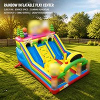 Structure gonflable à thème de dessin animé avec toboggan, équipement de terrain de jeu gonflable pour enfants, fêtes et événements commerciaux