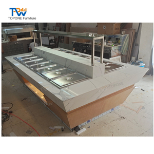 Thiết kế quầy sushi tự chọn khách sạn hiện đại kết hợp thương mại salad Buffet <span class=keywords><strong>Bar</strong></span> trưng bày bàn - Product Image 5