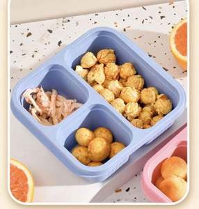 Lot de 4 boîtes à collation à 4 compartiments, boîte à bento réutilisable, contenants alimentaires divisés pour le travail et les voyages - Product Image 2