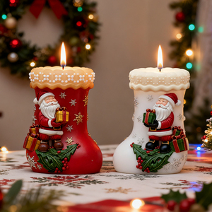 DM1294 <strong>Christmas</strong> Socks Aromatherapy Candle <strong>Silicone</strong> Molds Xmas Boots Soy Wax <strong>Silicone</strong> <strong>Mould</strong> for Home Desk Ornament - Product Image 5
