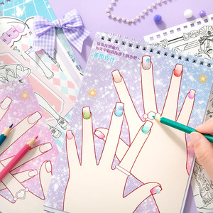 Simno 30 Pages bande dessinée dessin au trait dessin animé fille croquis pour enfants dessin Simple traçage peinture livre avec 2 feuilles autocollant - Product Image 5