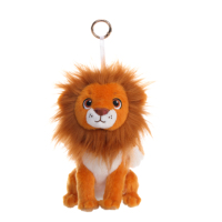 Porte-clés Lion en Peluche Moelleux, Adorable Lion Assis, Breloque de Sac, Cadeau, Dessin Animé, Lion Orange, Petit Pendentif en Peluche Roi Lion