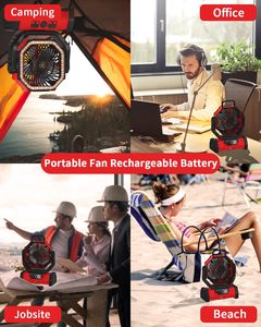 Ventilador Portátil de Camping 2026 de Última Tendencia con Función de Batería Externa de 20000mAh y Luz LED para Venta al por Mayor en Exteriores - Product Image 3