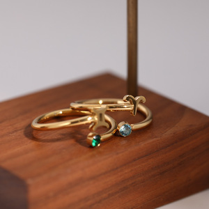 Hainon Classic <span class=keywords><strong>Ring</strong></span> Edelstahl <span class=keywords><strong>Ring</strong></span> Zirkon Birth stone Open <span class=keywords><strong>Ring</strong></span> - Product Image 5