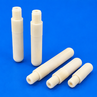 Custom Threaded Alumina Ceramic Rod Precision Machined Ceramic Stud Shaft for Semiconductor Equipment Ceramic Parts with Welding