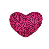 Coussin décoratif moderne en peluche douce à imprimé léopard coloré en forme de cœur pour canapé, lit et salon – OEM