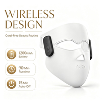Masque facial sans fil à lumière rouge 78 LED 4-en-1 avec puces 5D en silicone