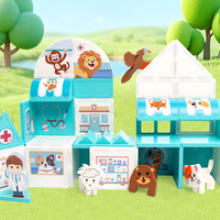 Blocs de construction magnétiques XINBIDA Deluxe Pet Hospital, jouet d'assemblage clinique vétérinaire 3D avec figurines multi-animaux