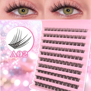 ขนตาปลอมแบบกลุ่ม 80D D Curl สีดำธรรมชาติ ทำจากเส้นใยสังเคราะห์ สำหรับต่อขนตา DIY สำหรับแต่งหน้า - Product Image 2