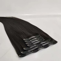 Extensions de cheveux Remy indiens de couleur noire naturelle Hotsale Clip sans couture de cheveux humains de haute qualité