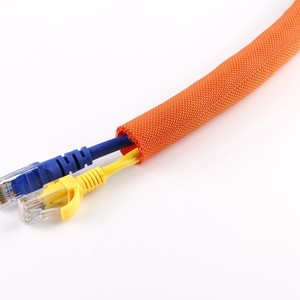 As mangas de cabo trançadas autofechadas duráveis protegem os cabos sem halogênio VW-1 Flame Retardant Easy <span class=keywords><strong>Wrap</strong></span> PP Polyester Yarn Vários - Product Image 4