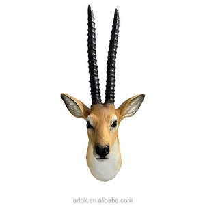 Statue murale 3D tête de bélier artificielle A165 pour salon, <span class=keywords><strong>pub</strong></span>, décoration vintage en résine, tête d'animal - Product Image 1
