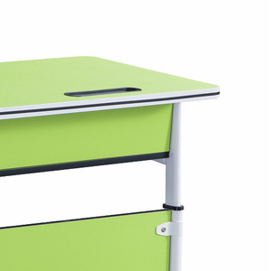 Henmei Double Student <b>Desk</b> With Storage <b>Shelf</b> For School Classroom Use Modern Simple Design Green Color - Product Image 3