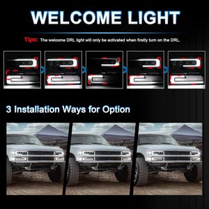 Faros Delanteros LED OVOVS con Luces de Señalización DRL de Bienvenida, Luces de Posición Laterales Delanteras LED para Chevy C/K 1500 2500 3500 <span class=keywords><strong>Silverado</strong></span> 1994-1998 - Product Image 3