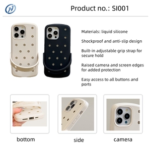 Coque de téléphone minimaliste beige en silicone style Crocs avec grip pour iPhone 12 <span class=keywords><strong>13</strong></span> 14 15 Pro Max 16 17 Pro Max, étui de protection en silicone pour téléphone - Product Image 2