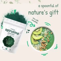 Poudre de spiruline Aeglewell OEM en marque privée, riche en protéines végétales, sans OGM, pour la santé immunitaire et la détoxification