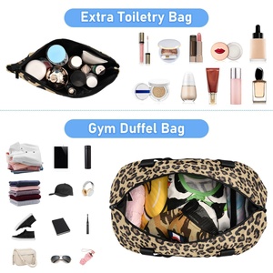 Large Capacity Custom Leopard Sport <b>Training</b> Yoga Travel <b>Bag</b> Weekend Shoulder Tote Gym <b>Bag</b> with Expandable Shoes Compartment - Product Image 4