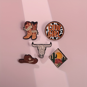 Lot de 5 broches émaillées créatives <span class=keywords><strong>en</strong></span> forme de vache pour femmes, badges amusants et uniques pour sacs à dos et vêtements, bijoux fantaisie - Product Image 2