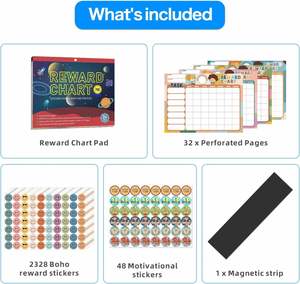 Modern Chore Chart Pad Kids <b>Magnetic</b> Sticker System 2328 Shape Stickers Behavior Reward Chart Paper <b>Material</b> - Product Image 2