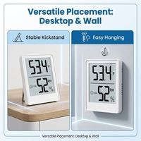 Termometer Digital Presisi Tinggi Higrometer Layar Besar Monitor Suhu dan Kelembapan Dalam Ruangan Sensor Perekam Maks/Min