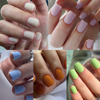 Nouvelles Faux Ongles Carrés Mat Détachables à Couverture Complète 24 Pièces Couleur Unie, Prix de Gros Usine, Ongles à Presser