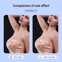 Cache-tétons réutilisables en silicone adhésif hypoallergénique mat en forme de lune pour femmes, imperméables et discrets