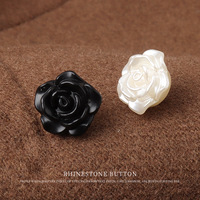 Kancing Bunga Mawar Resin Grosir, Kancing Mutiara Plastik, Kancing Renda Chiffon untuk Blus, Gaun, dan Sweater