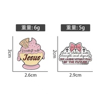 Broche rose en forme de crème glacée, mignonne, avec nœud de dessin animé, badge métallique, accessoire de mode, vente en gros transfrontalière