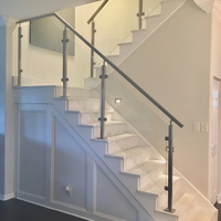 Systèmes de rampes d'escalier ZD en acier inoxydable, verre, métal, intérieur, sur mesure, revêtement de sol, acier inoxydable 316 304, rampe en tuyau