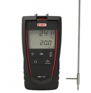 Micromanomètre portatif KIMO MP120, pression différentielle 1000 Pa, vitesse de l'air 0-40 m/s, écran LCD rétroéclairé, IP54, maintien des données, Min/Max - Product Image 6